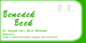 benedek beck business card